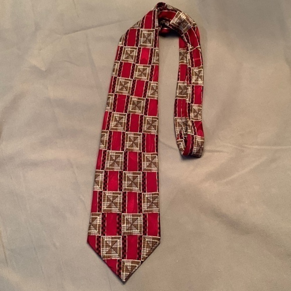 Anthony Richards Red , Black , Brown  100% Silk Men’s Neck Tie Made In Usa